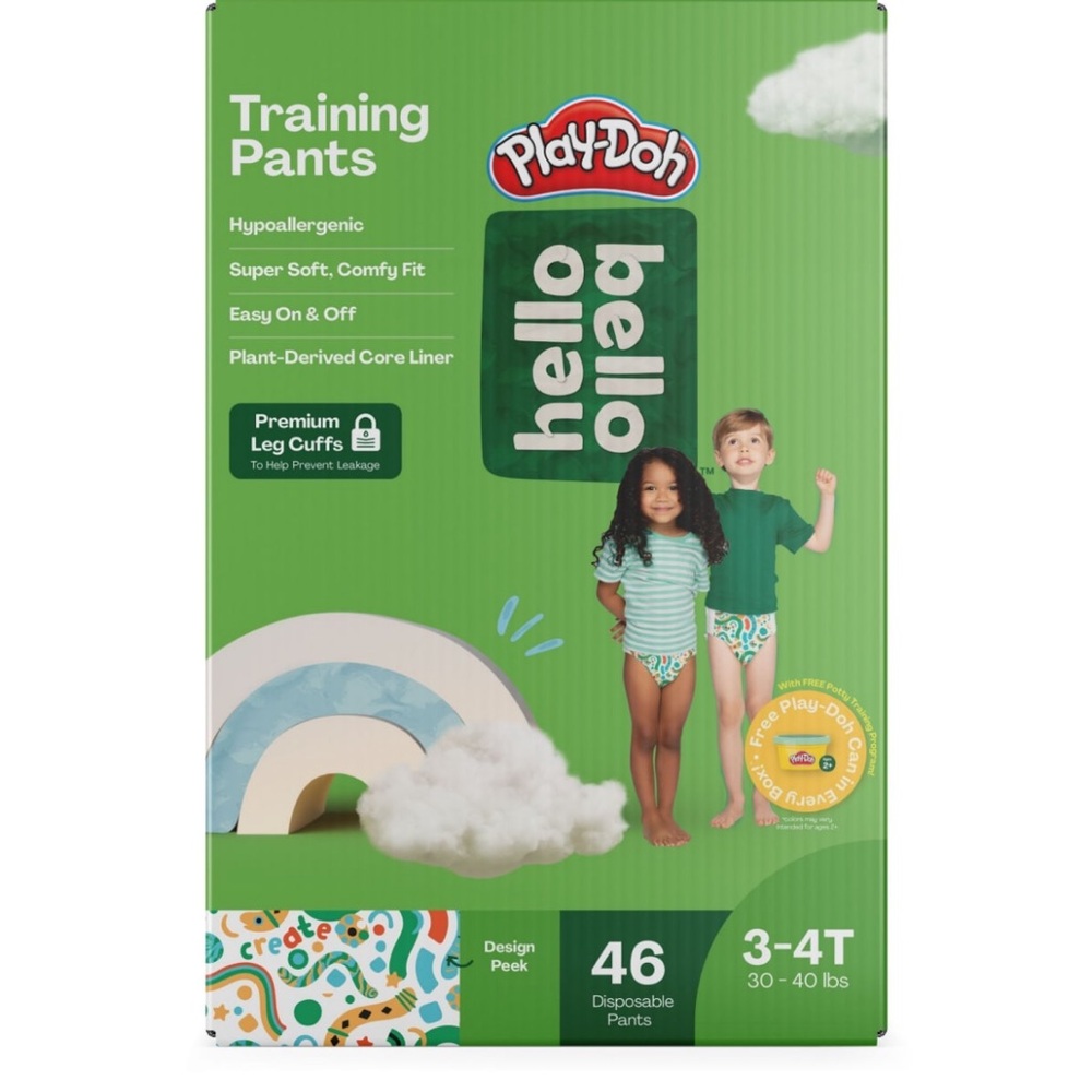 NIB Hello Bello Training Pants Playdoh 3T-4T Large, 46ct box